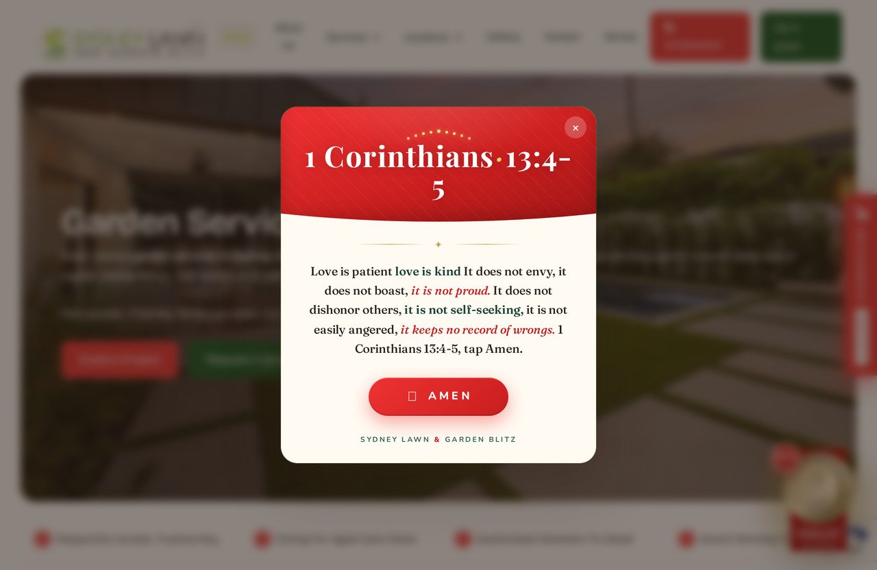 Desktop preview of the Sydney Lawn and Garden Blitz website built by Feroq Digital